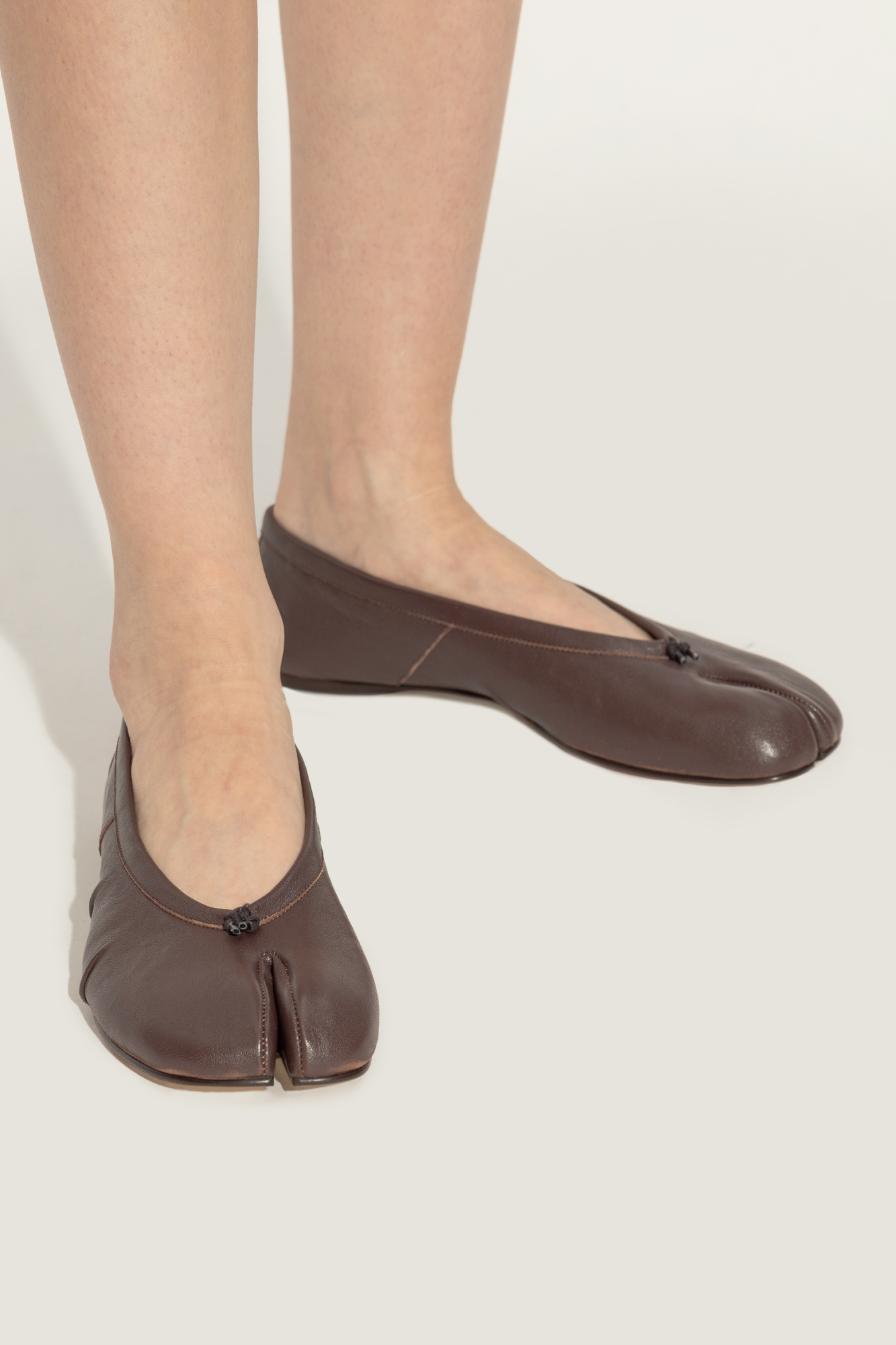Brown Ballet flats with 'Tabi' cut-out Maison Margiela